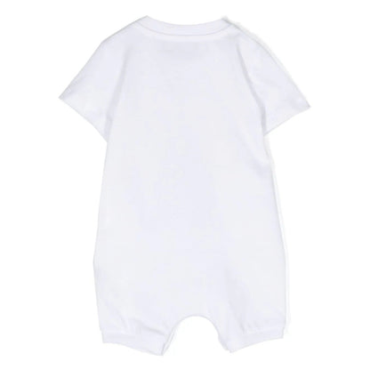 婴儿白色泰迪熊棉连体衣