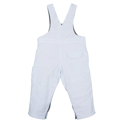 Baby Boys White Cotton Dungarees With Pockets