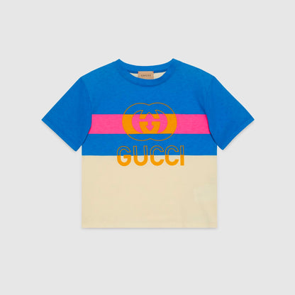 儿童蓝色Logo棉T恤