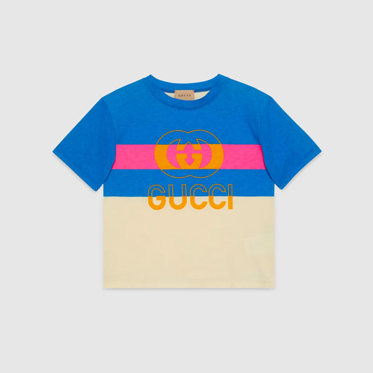 儿童蓝色Logo棉T恤