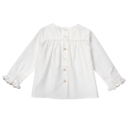 Baby White Cotton 2 Pice Babygrow With Silver Trims
