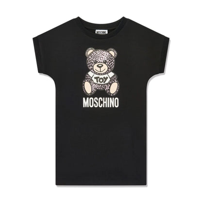 女童黑色泰迪熊棉连衣裙