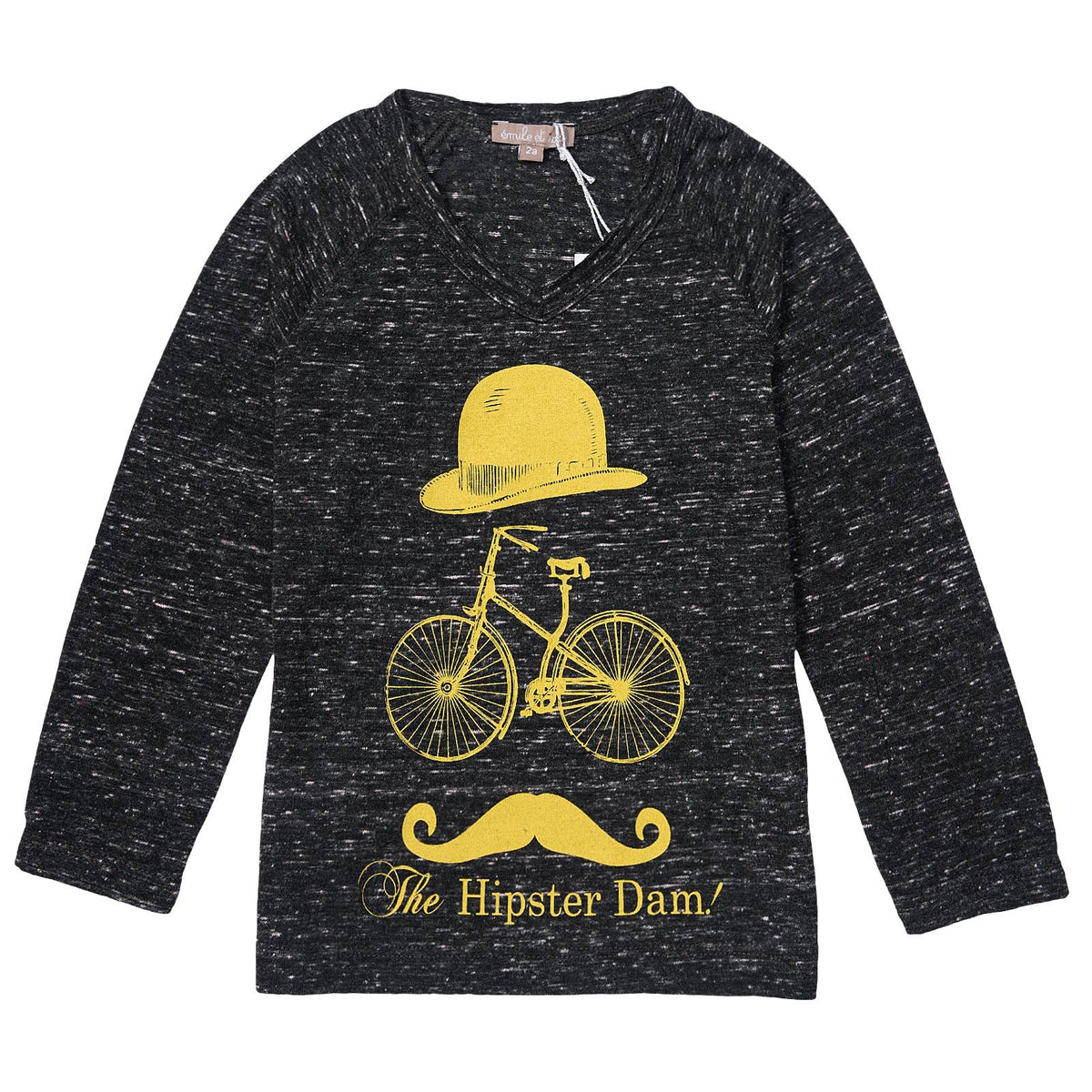 Boys Black T-Shirt With The Hipster Dam Logo