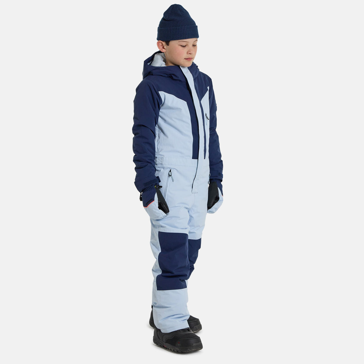 儿童蓝色连体滑雪服