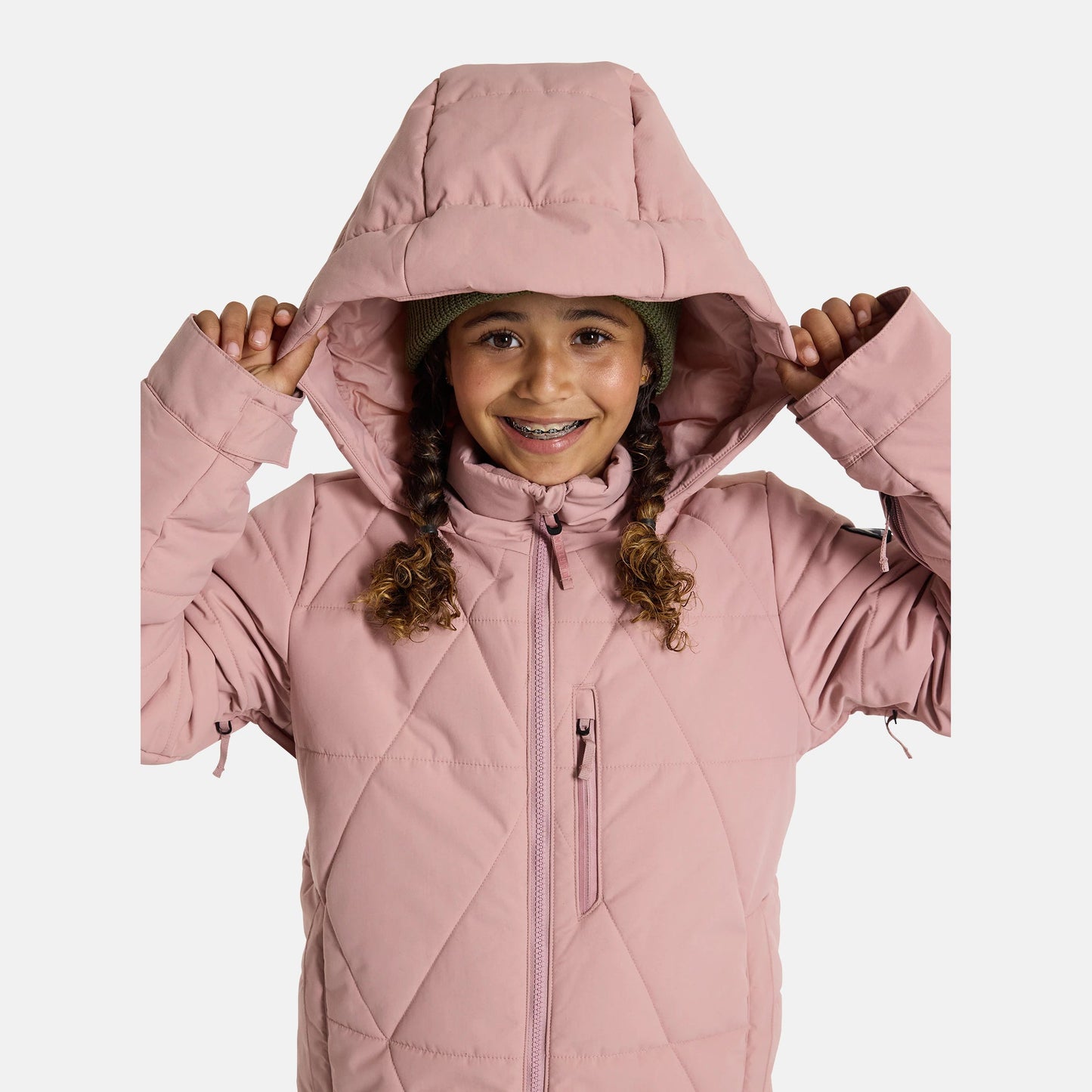 女童粉色滑雪服