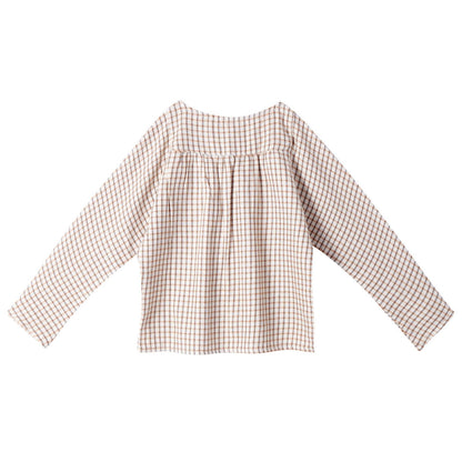 Boys Beige Spic Check Cotton Shirt