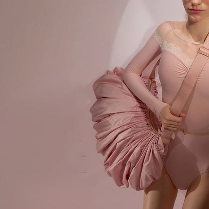 女士浅粉色'WHIPPED CREAM'百褶包(35x25cm)