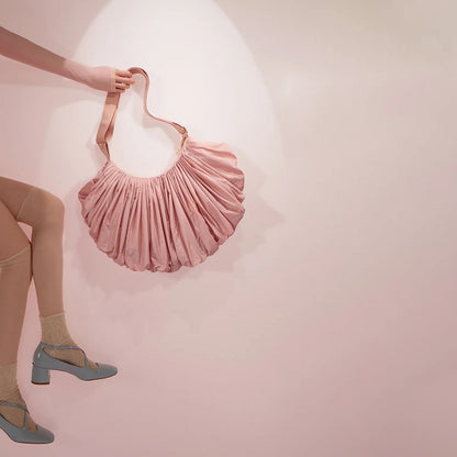 女士浅粉色'WHIPPED CREAM'百褶包(35x25cm)