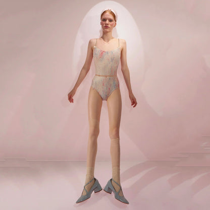 女士蓝粉色'SPRINKLE MERINGUE'芭蕾舞连体衣(242LE02VL/blue/blush)