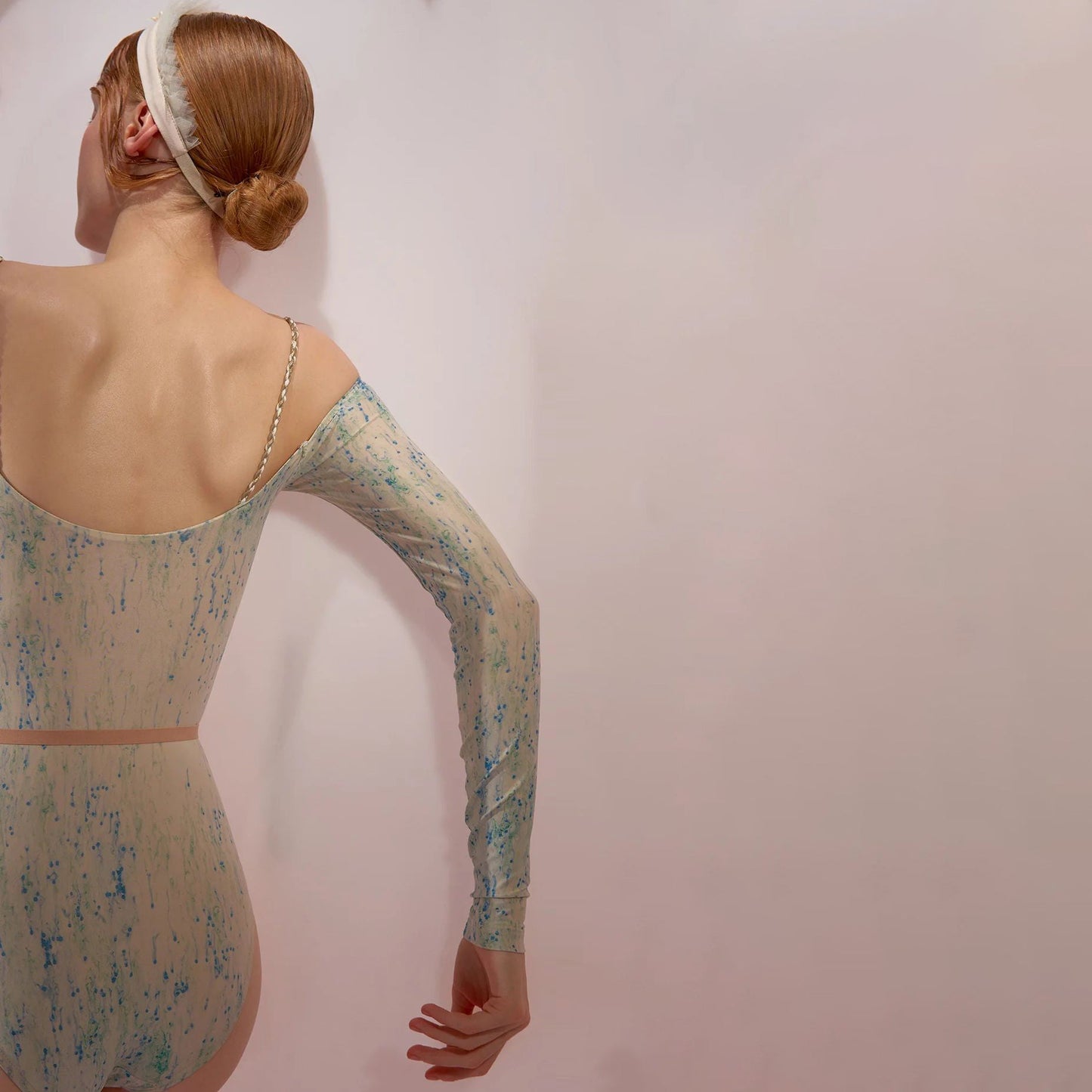 女士蓝绿色'SPRINKLE MERINGUE'长袖芭蕾舞连体衣(242LE21VL/blue/mint)