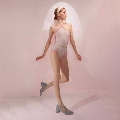 女士粉色'CUPCAKE'芭蕾舞连体衣(242LE35VL/blue/blush)