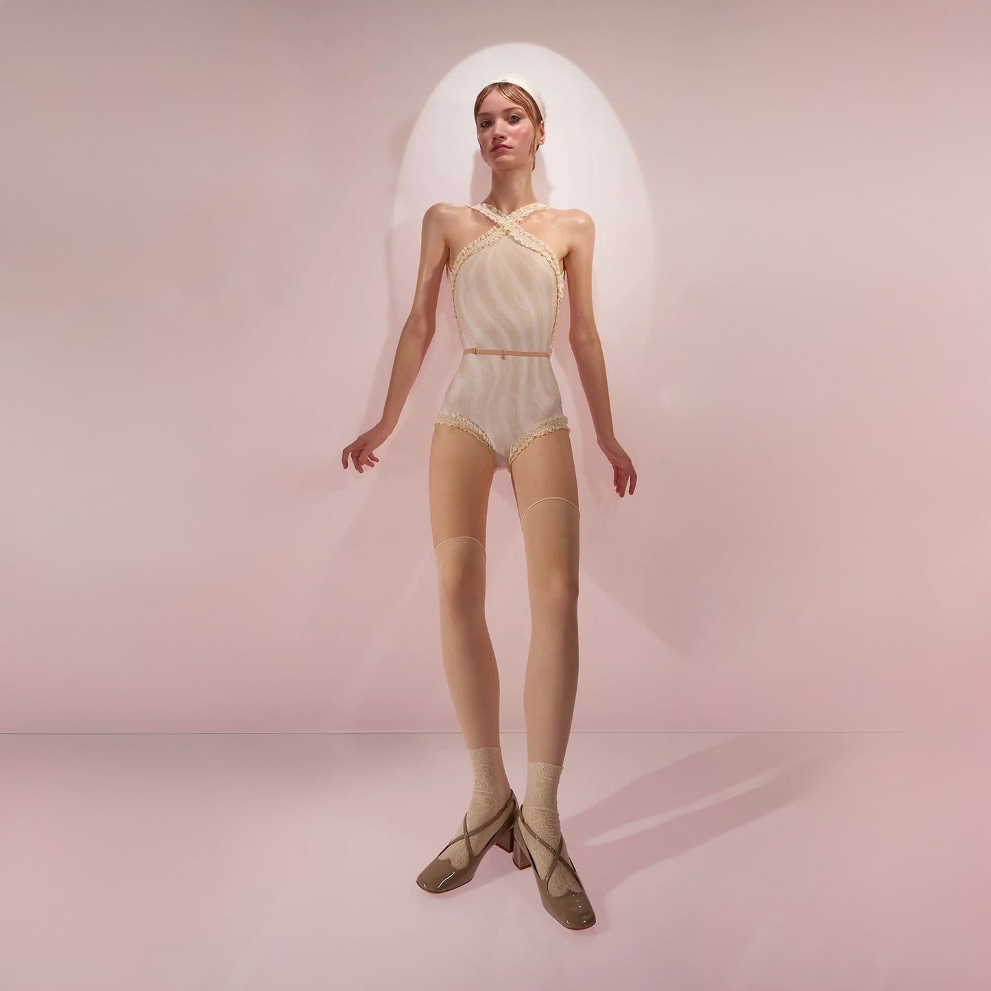 女士米色'CUPCAKE'芭蕾舞连体衣(242LE35VL/edelweiss/nude)