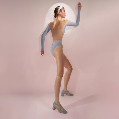 女士蓝色'HOURGLASS'长袖芭蕾舞连体衣(242LE53VC/baby blue)