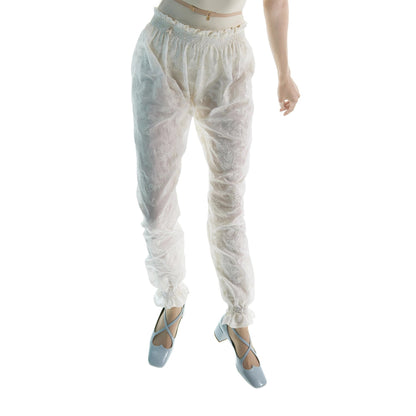 女士白色"BOHO"刺绣芭蕾舞长裤