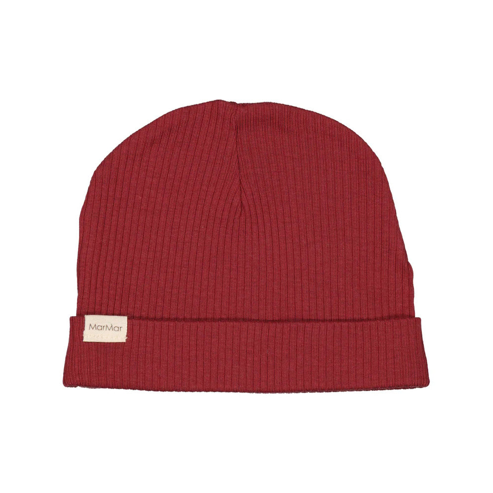 婴儿红色棉帽子