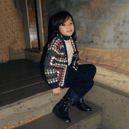 儿童绿色针织羊毛夹克