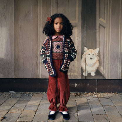 儿童绿色针织羊毛夹克