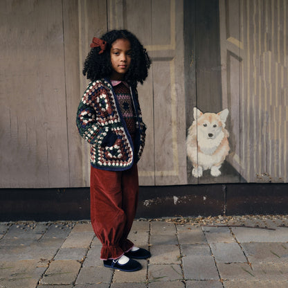 儿童绿色针织羊毛夹克