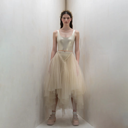 女士香草色 "TULLE CLOUD"芭蕾舞半裙(253SK62FT/vanilla)