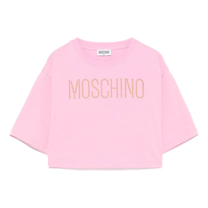 女童粉色Logo棉T恤