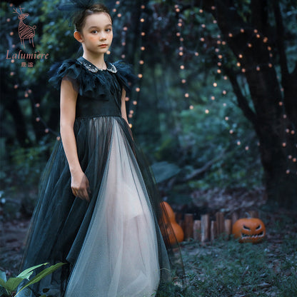 水钻黑天鹅披肩领