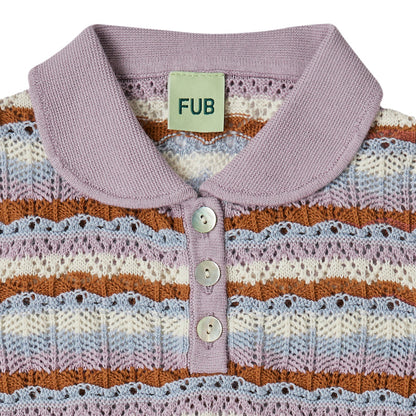 女童浅紫色镂空Polo衫