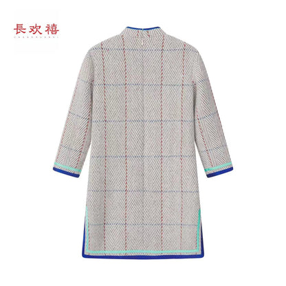 女童米白色"温润绵绵"羊毛旗袍