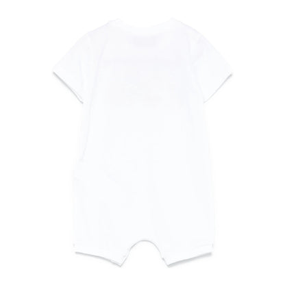 婴儿白色印花棉连体衣