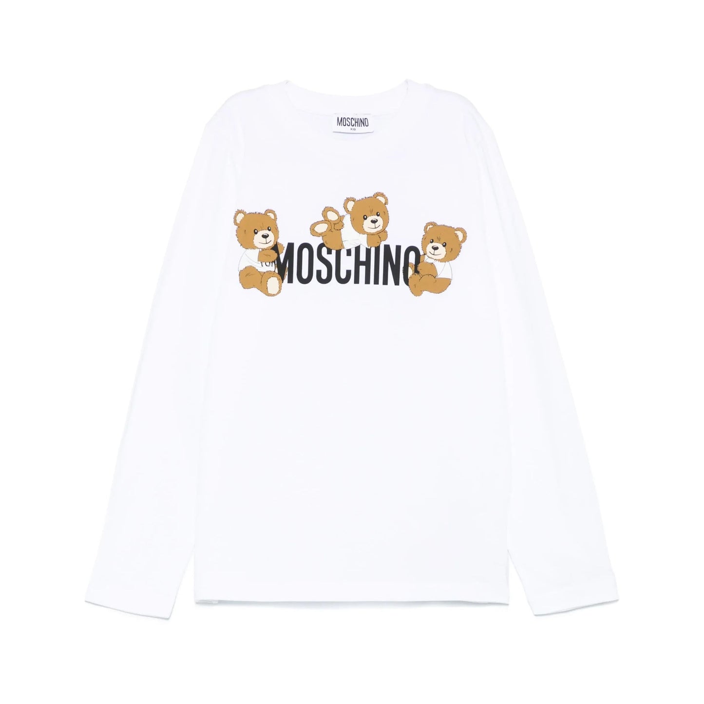 儿童白色小熊印花棉T恤