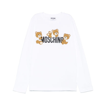 儿童白色小熊印花棉T恤