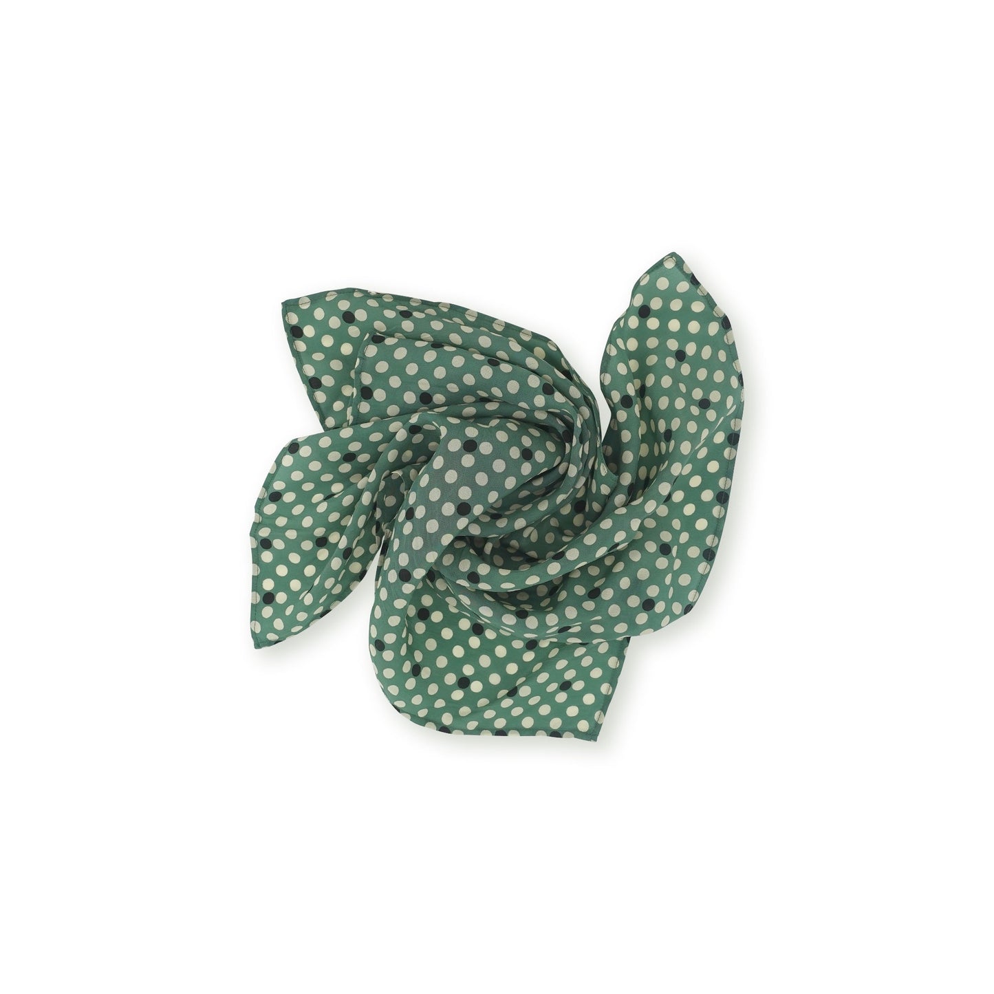 女童绿色圆点围巾