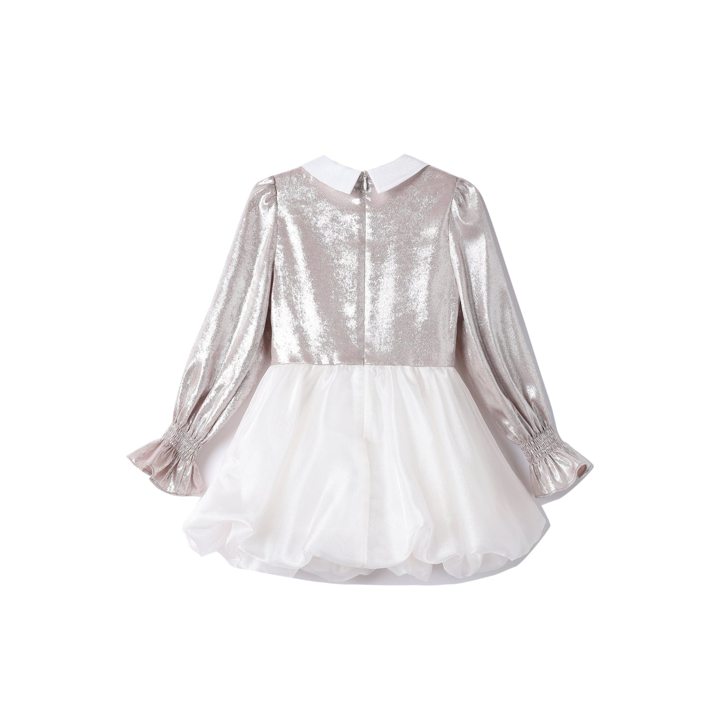 女童定制烫银花苞礼服裙
