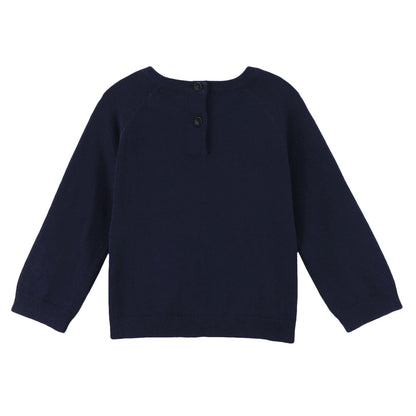 Baby Boys Navy Blue Knitted Cotton Sweater