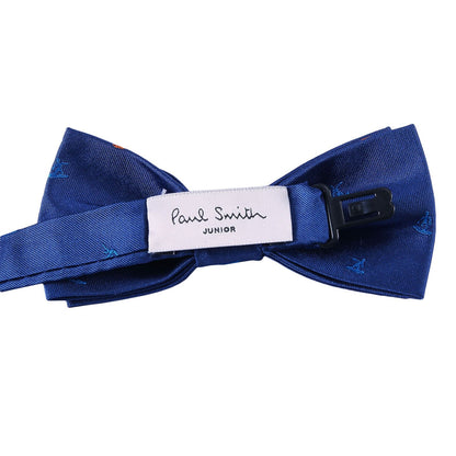 Boys Petrol Blue Embroidered Trims Silk Bow Ties