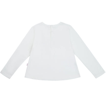 Girls White & Pink Cotton Shirt