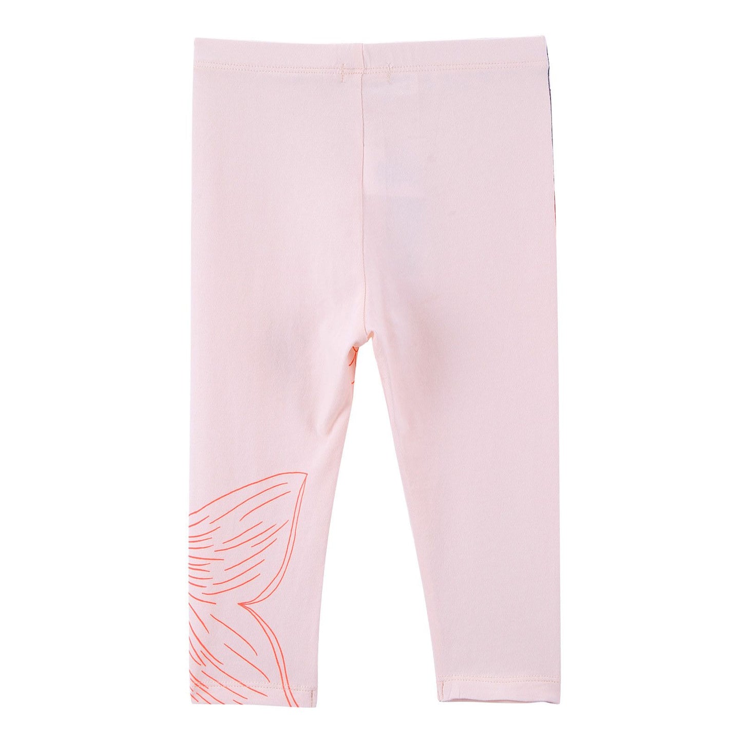 Baby Girls White Cotton Leggings With Pink Fishtail Print