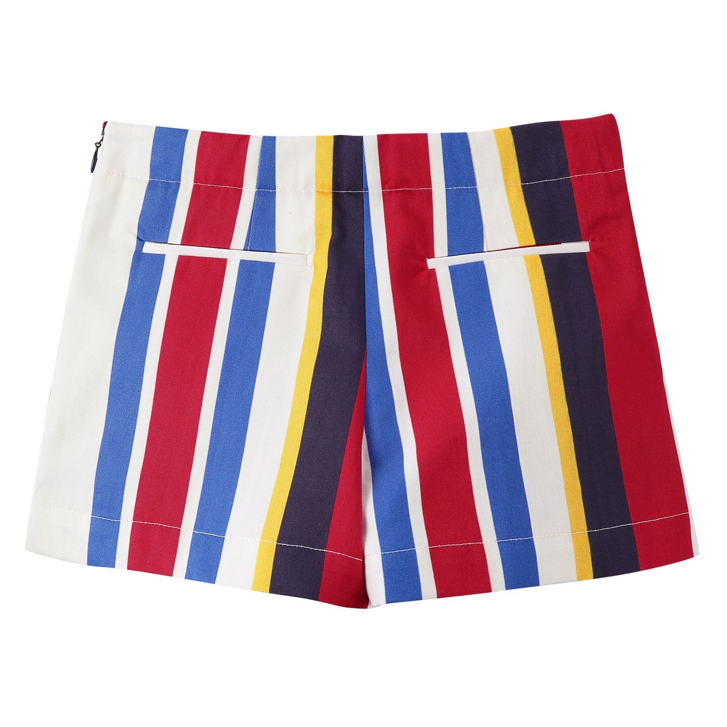 Girls Multicolor Striped Cotton Poplin Short