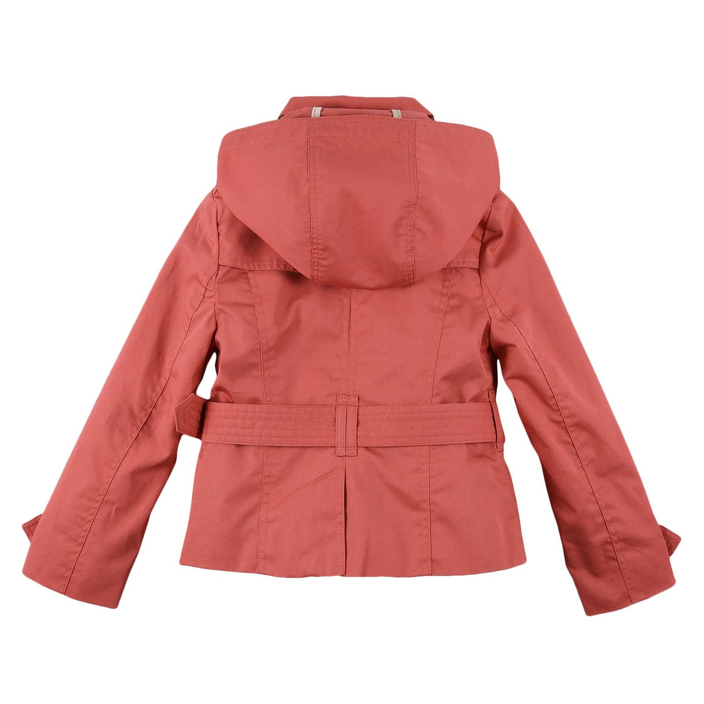 Girls Bright Copper Pink Hooded Cotton Jacket