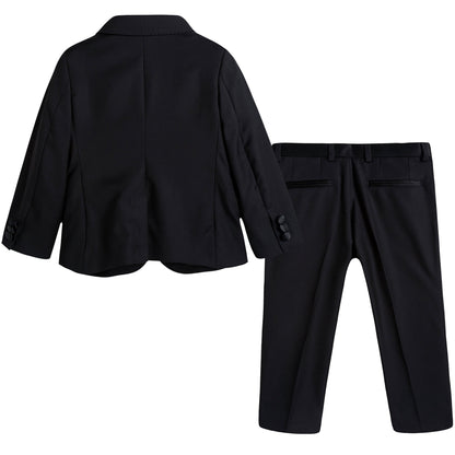 Boys Black Wool & Silk Suits