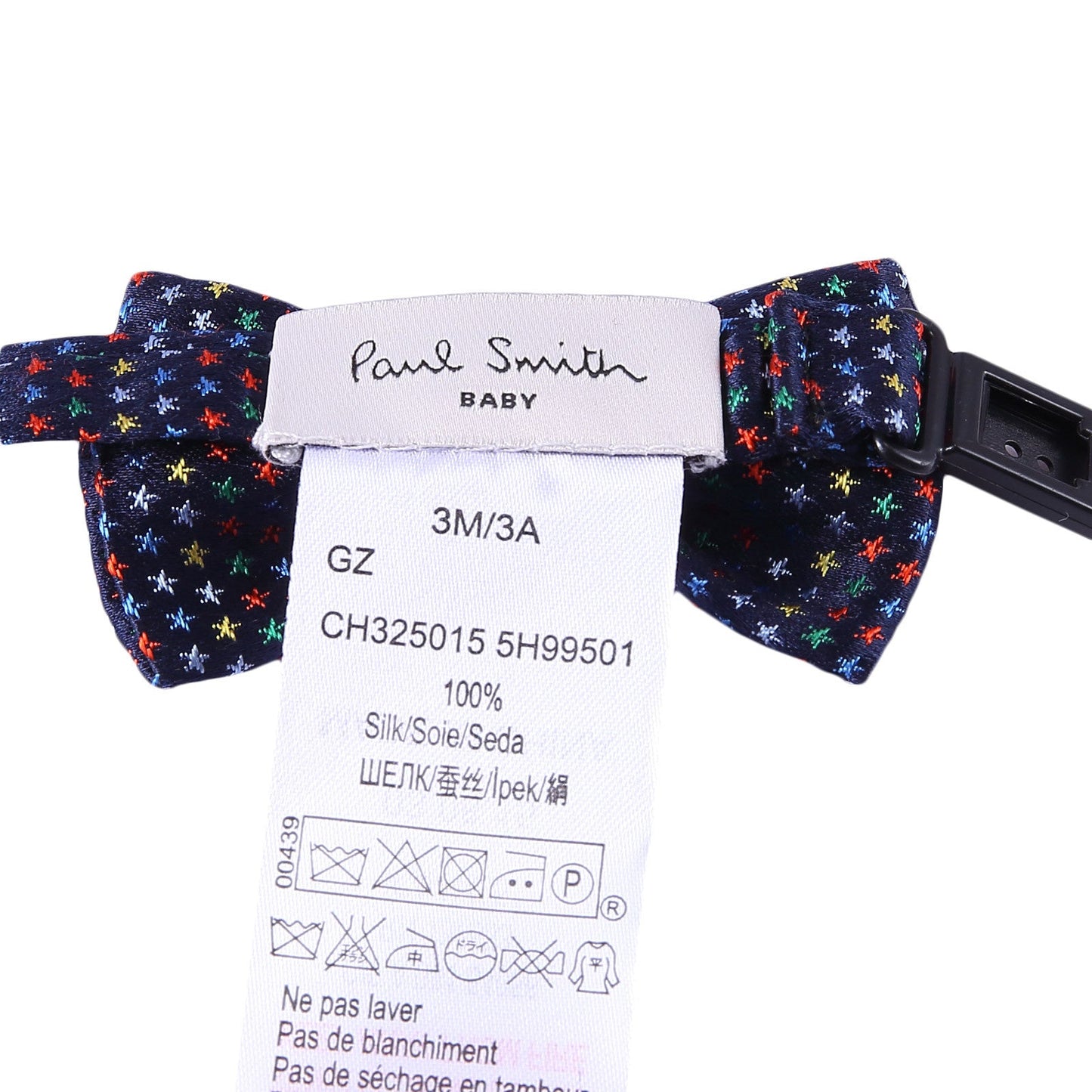 Baby Boys Navy Blue Silk Bow Ties With Colorful Spot Trims