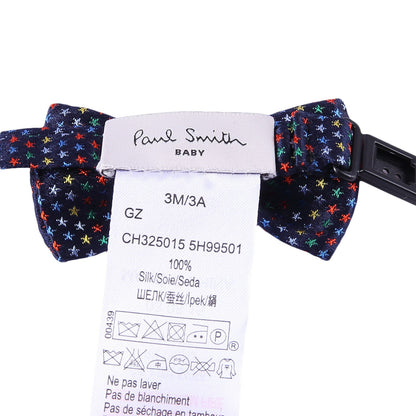 Baby Boys Navy Blue Silk Bow Ties With Colorful Spot Trims