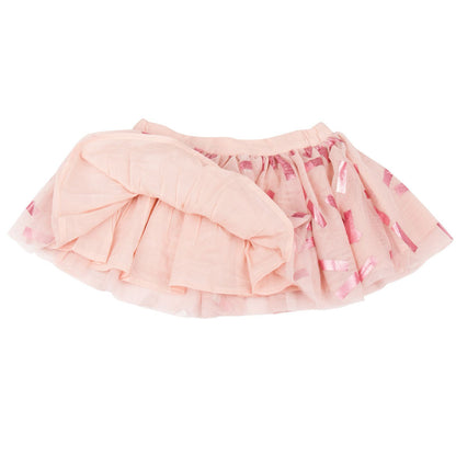 Honey Girls Pink Tulle Skirt With Metallic Pattern