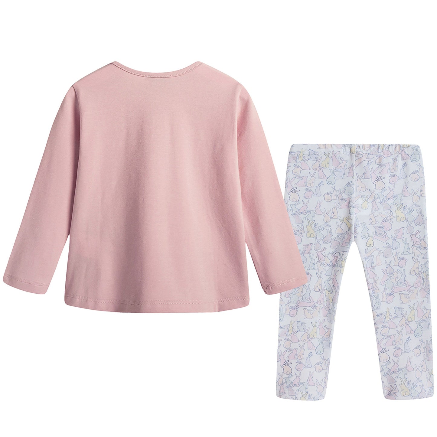 Girls Powder Pink Tops &  Bottoms 2 Pieces Pyjama