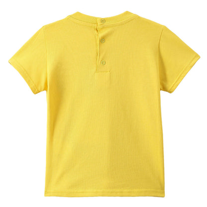 Boys Yellow  Paris Eiffel Tower Printed Cotton T-Shirt