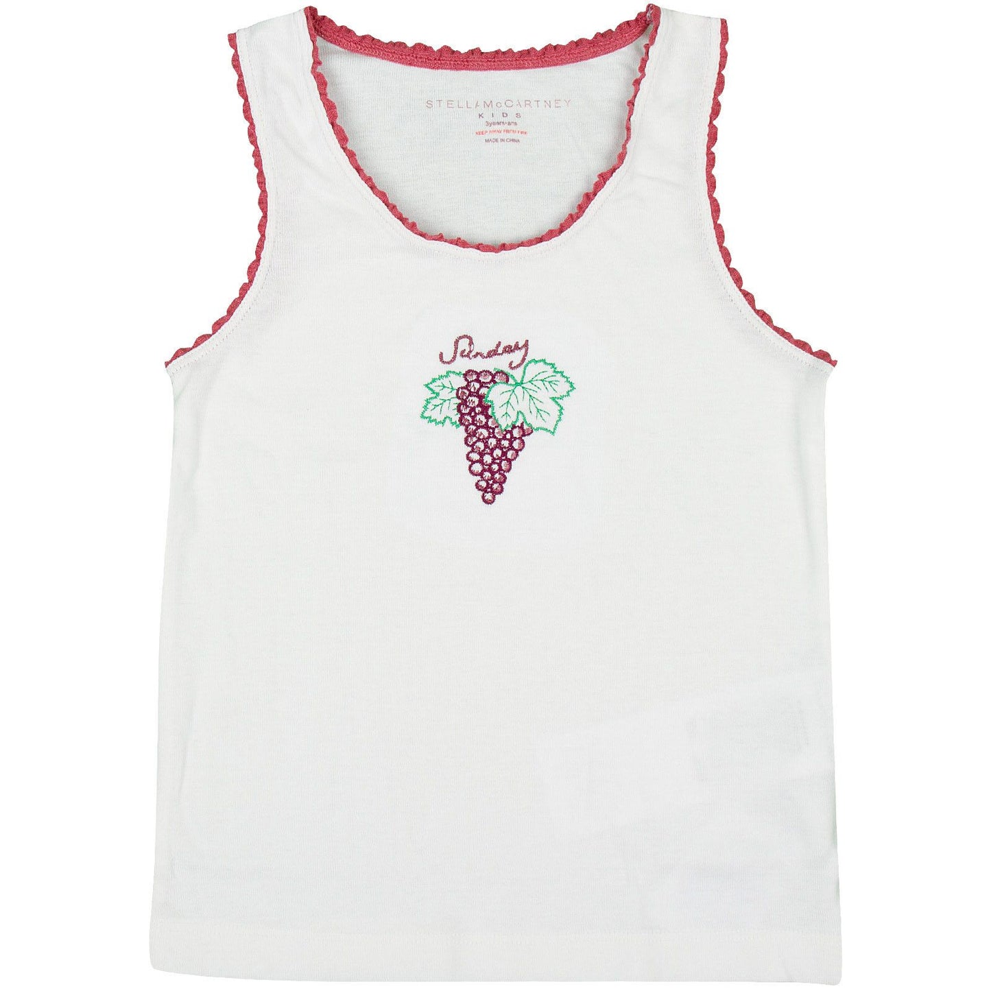 Clementina Girls 7 Pack White Organic Cotton Vests Gift Set With Fruit Print