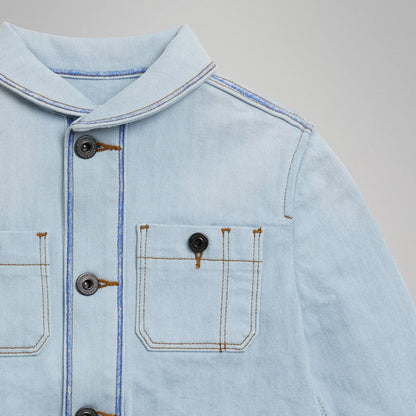 Girls Light Blue Cotton Jacket