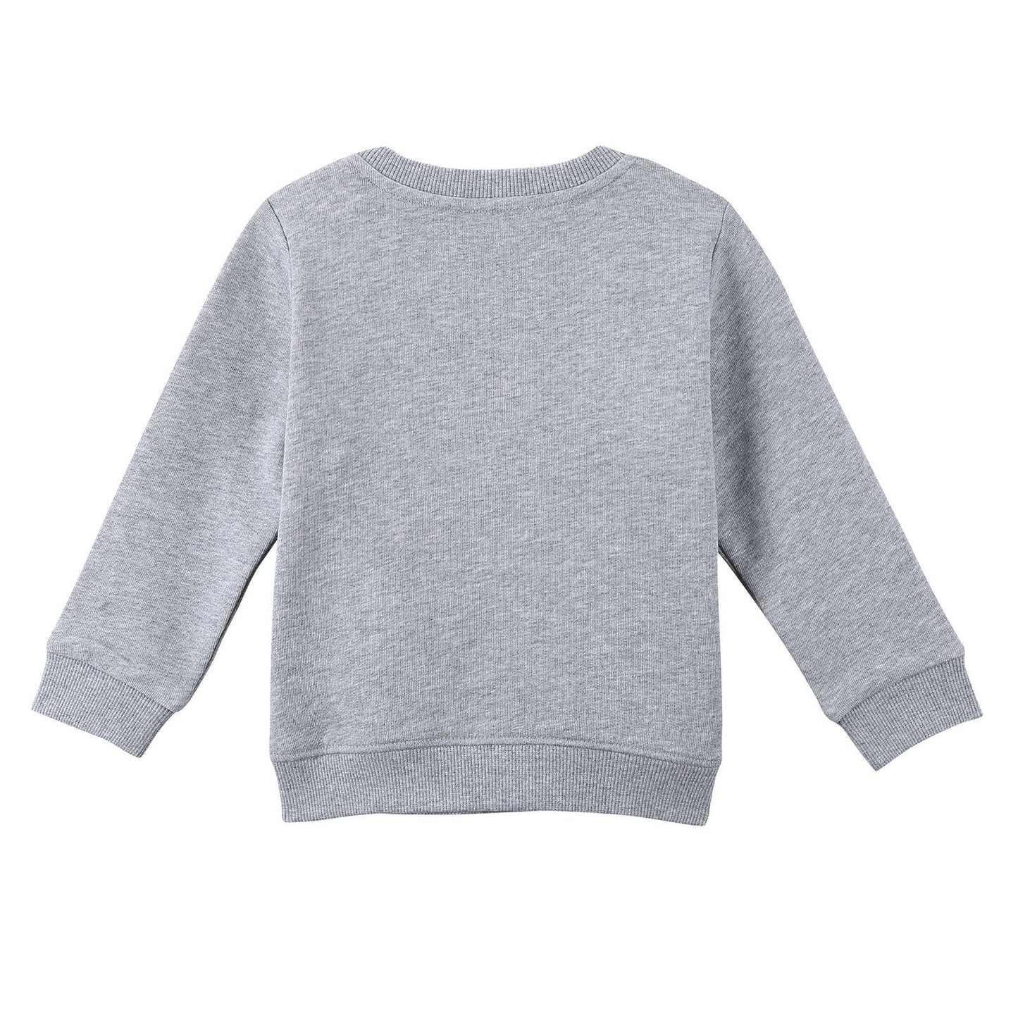 Girls Grey Embroidered Paris Eiffel Tower Cotton Sweatshirt
