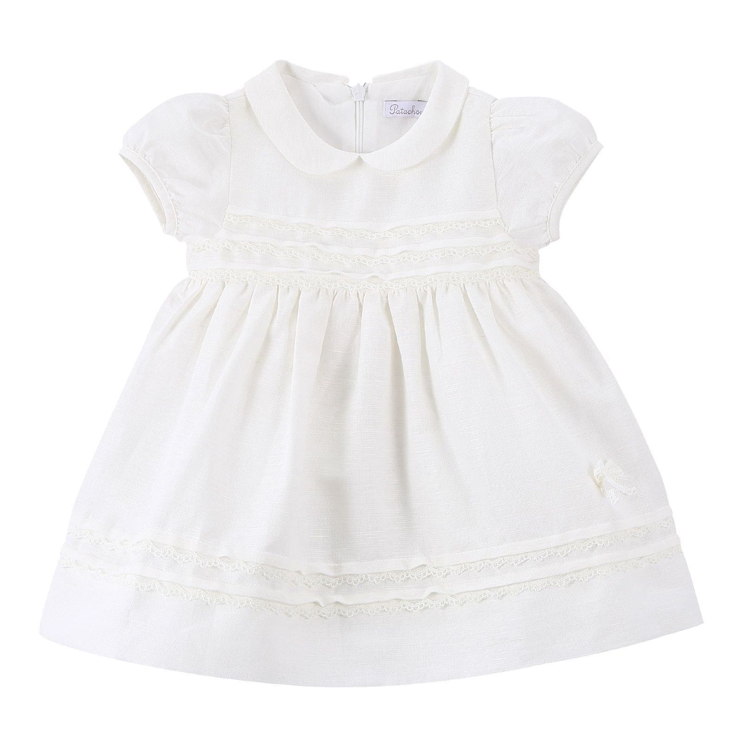 Baby Girls Milk White Dress With Peter Pan Collar