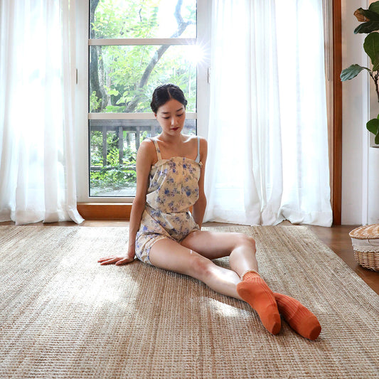 女士黄色碎花舞蹈热身裤