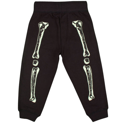 Zachary Boys Black Glow In The Dark Skeleton Printed Trousers